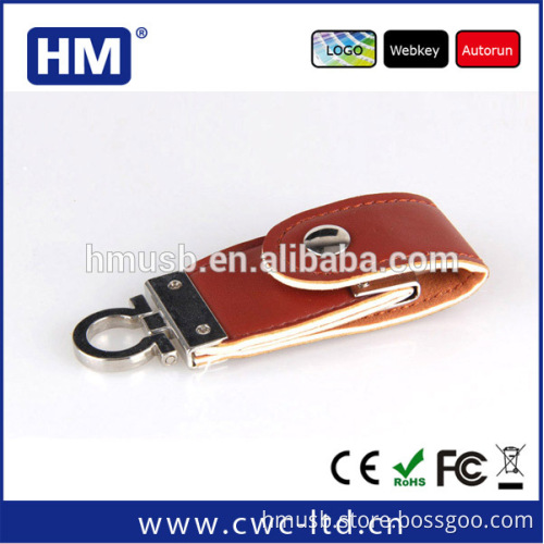 64gb high speed fashion leather pen drive for promotion gift